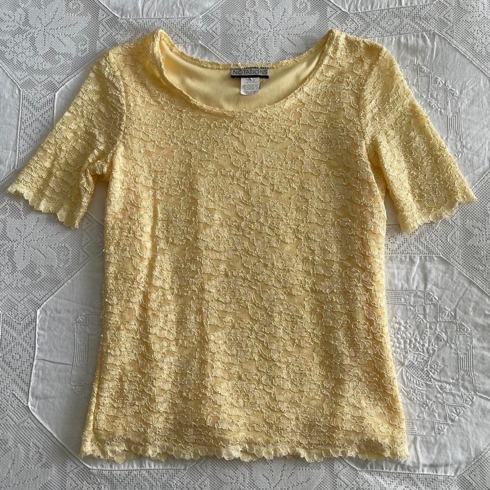 Vintage Yellow Lace Top